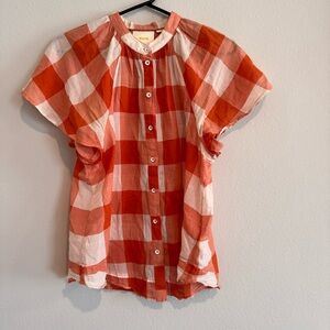 Anthropologie Maeve Buffalo Check Plaid‎ Top